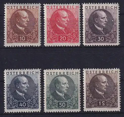 Österreich 1930 Bundespräsident Miklas Mi.-Nr. 512-517 postfrisch **