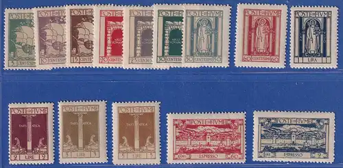 Fiume 1923 Freimarken Mi.-Nr. 154-167 Satz 14 Werte kpl. postfrisch **