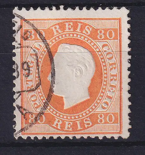 Portugal 1871 König Luis I. 80 Reis Mi.-Nr. 40 y B gestempelt