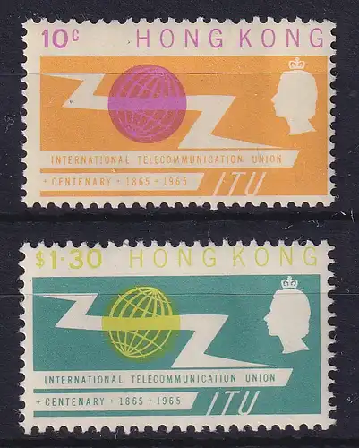 Honkong 1965 Fernmeldeunion ITU Mi.-Nr. 214-215 postfrisch **