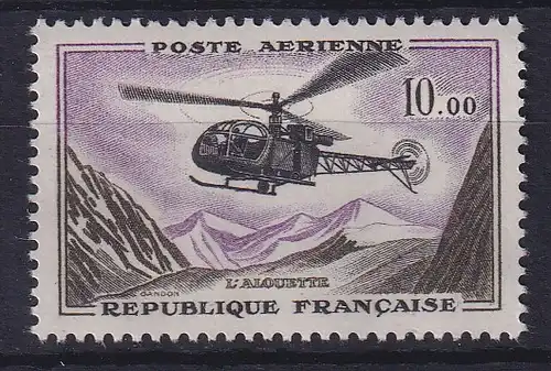 Frankreich 1960 Flugpostmarke Hubschrauber  Mi.-Nr. 1282 postfrisch **