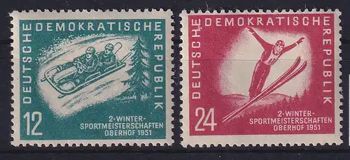 DDR 1951 Wintersportmeisterschaft Mi.-Nr. 280-281 postfrisch **