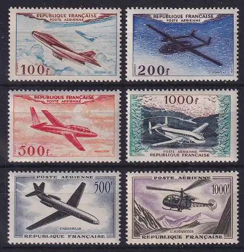 Frankreich 1954 Luftfahrt Flugzeuge Mi.-Nr. 987-990, 1120, 1177 **