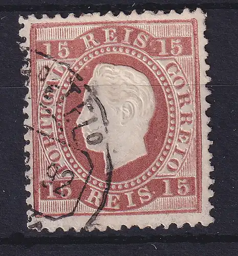 Portugal 1871 König Luis I. 15 Reis Mi.-Nr. 36 y B gestempelt