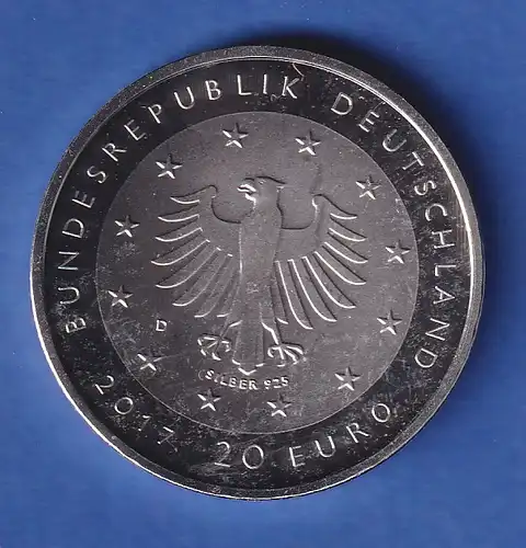 Deutschland 2017 20€-Silber-Gedenkmünze Deutsche Sporthilfe 18g Ag925 stg