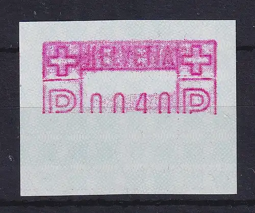 Schweiz 1978, FRAMA-ATM Mi-Nr. 2 Teildruck, untere Hälfte fehlt **