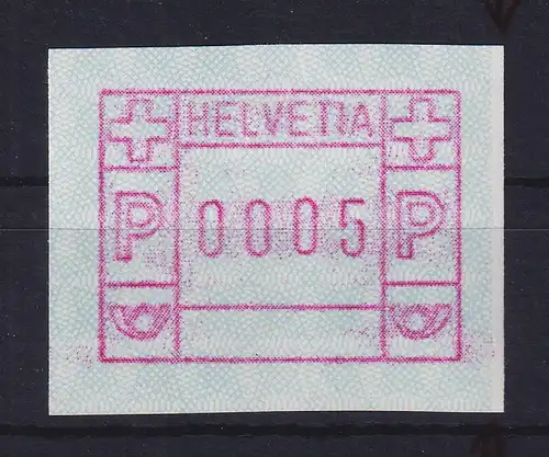 Schweiz 1979 FRAMA-ATM Mi-Nr. 3.1a Unterdruck fehlt am rechten Rand Wert 0005 **