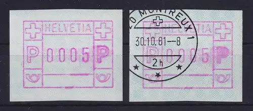 Schweiz 1979 FRAMA-ATM Mi-Nr 3.1a Verklecksung durch Farbbandfehler ** / O