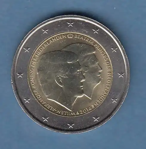 Niederlande 2014 2-Euro-Sondermünze Doppelportrait bankfr. unzirk. 