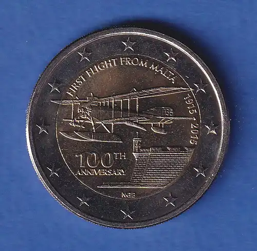 Malta 2015 2-Euro-Sondermünze 100 Jahre Erstflug bankfr. unzirk. 