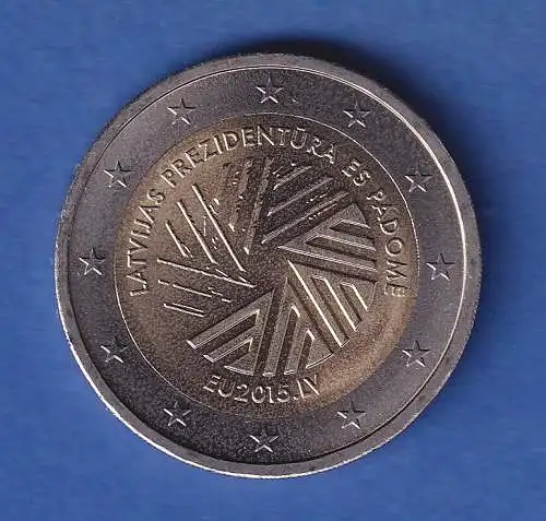 Lettland 2015 2-Euro-Sondermünze EU-Präsidentschaft bankfr. unzirk. 