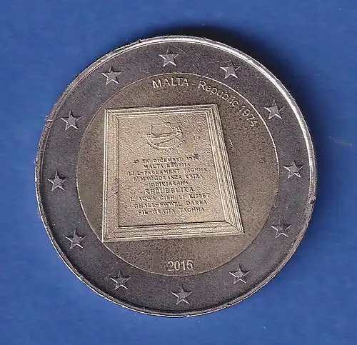 Malta 2015 2-Euro-Sondermünze Gedenktafel bankfr. unzirk. 