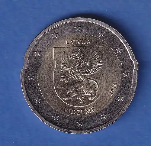 Lettland 2016 2-Euro-Sondermünze Vidzeme bankfr. unzirk. 