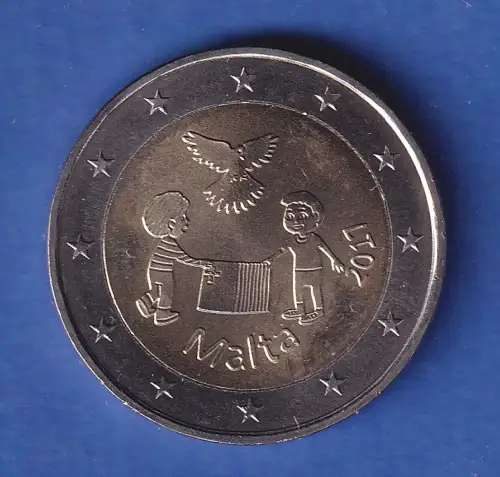 Malta 2017 2-Euro-Sondermünze Frieden bankfr. unzirk. 