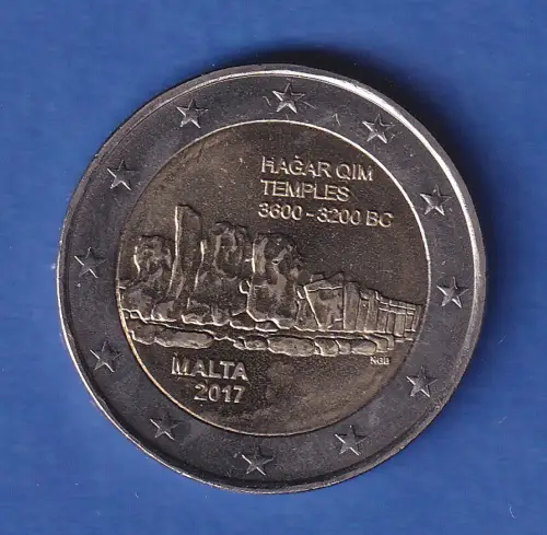 Malta 2017 2-Euro-Sondermünze Hagar Qim bankfr. unzirk. 