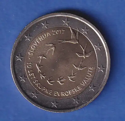 Slowenien 2017 2-Euro-Sondermünze 10 Jahre Euro-Einführung bankfr. unzirk. 