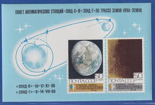 Sowjetunion 1969 Weltraumforschung Mi.-Nr. Block 60 postfrisch **