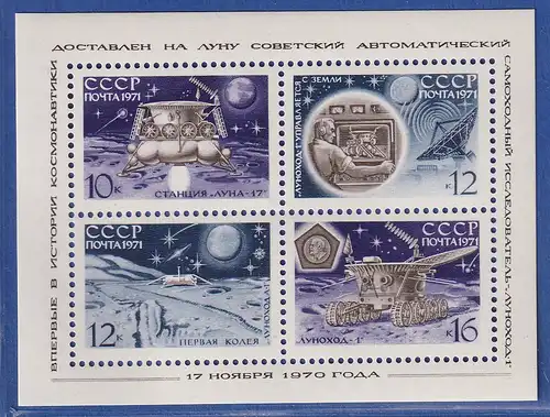 Sowjetunion 1971 Mondsonde Luna 17 Mi.-Nr. Block 68 postfrisch **