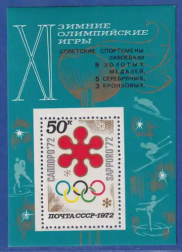 Sowjetunion 1972 Olympische Winterspiele in Sapporo Mi.-Nr. Block 75 **