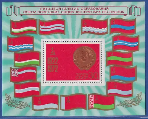 Sowjetunion 1972 - 50 Jahre UdSSR Mi.-Nr. Block 79 **
