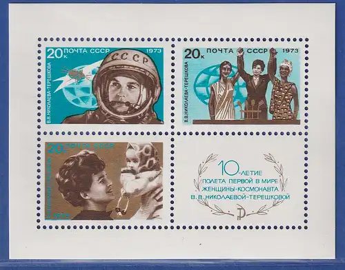 Sowjetunion 1973 Valentina Tereschkowa Mi.-Nr. Block 89 postfrisch **