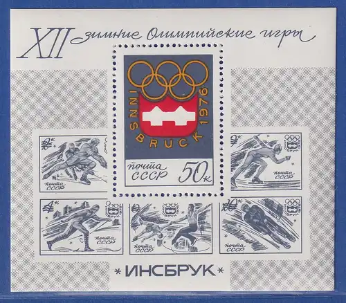 Sowjetunion 1976 Olympische Winterspiele in Innsbruck Mi.-Nr. Block 109 **