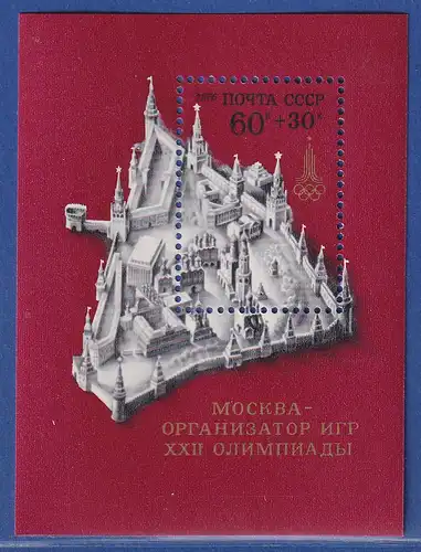 Sowjetunion 1976 Olympiade 1980 in Moskau Mi.-Nr. Block 117  **