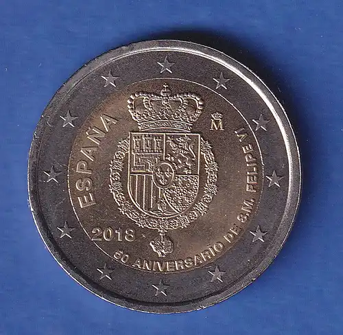 Spanien 2018 2-Euro-Sondermünze Geburtstag von Felipe VI bankfr. unzirk. 