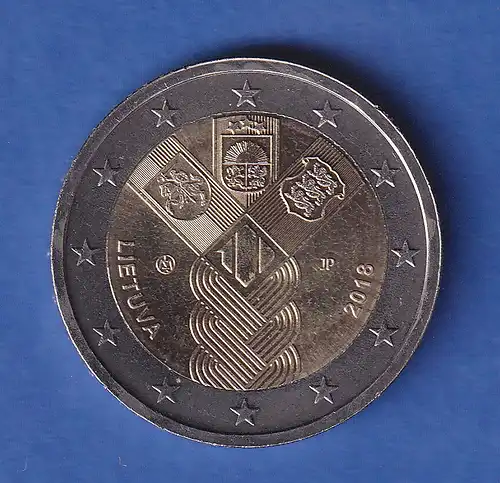 Litauen 2018 2-Euro-Sondermünze Unabhängigkeit bankfr. unzirk. 