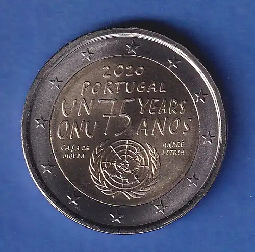 Portugal 2020 2-Euro-Sondermünze 75 Jahre Vereinte Nationen bankfr. unzirk. 