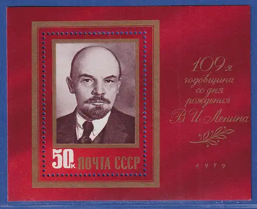 Sowjetunion 1979 - 109. Geburtstag von W. I. Lenin Mi.-Nr. Block 138 **