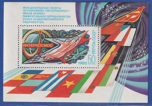 Sowjetunion 1980 Interkosmosprogramm Mi.-Nr. Block 146 **