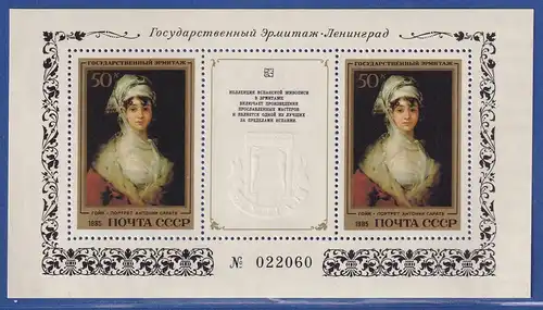 Sowjetunion 1985 Goya-Gemälde in der Eremitage Mi.-Nr. Block 179 **