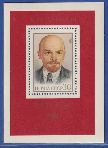 Sowjetunion 1985 - 115. Geburtstag von W. I. Lenin Mi.-Nr. Block 183 **