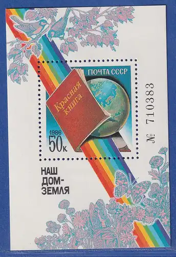 Sowjetunion 1986 Unser Haus - die Erde Mi.-Nr. Block 188 **