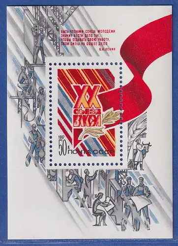 Sowjetunion 1987 - 20. Kongress des Komsomol Mi.-Nr. Block 190 postfrisch **