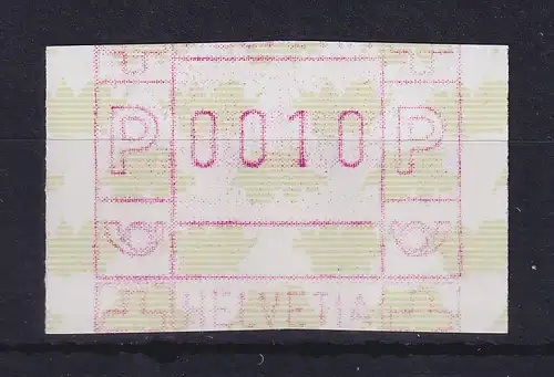 Schweiz FRAMA-ATM Mi-Nr.5xd Kurzschnitt, Druck versetzt HELVETIA unten **