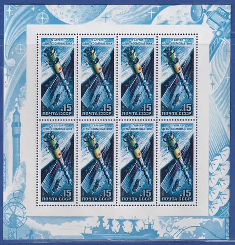 Sowjetunion 1988 Tag der Kosmonauten Mi.-Nr. 5814 KLEINBOGEN postfrisch **