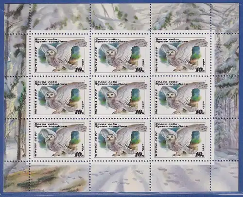 Sowjetunion 1990 Schnee-Eule Mi.-Nr. 6063 KLEINBOGEN **