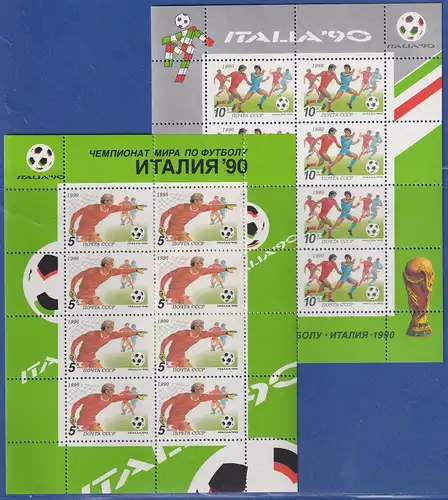 Sowjetunion 1990 Fußball-WM in Italien Mi.-Nr. 6088-6089 Set 2 KLEINBÖGEN **