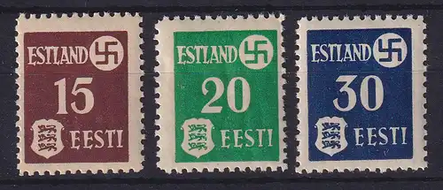 Dt. Besetzung 2.Weltkrieg, Estland, Landespost Mi.-Nr. 1-3 y postfrisch **