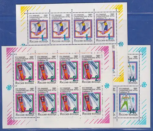 Russland 1992 Winter-Olympiade Albertville Mi.-Nr. 220-222 KLEINBOGENSATZ **