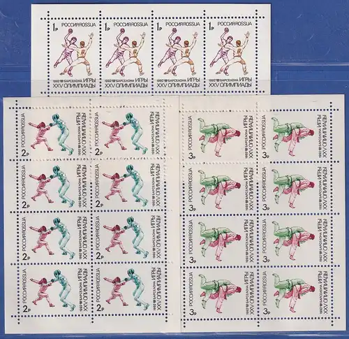 Russland 1992 Olympische Spiele Barcelona Mi.-Nr. 245-247 KLEINBOGENSATZ **