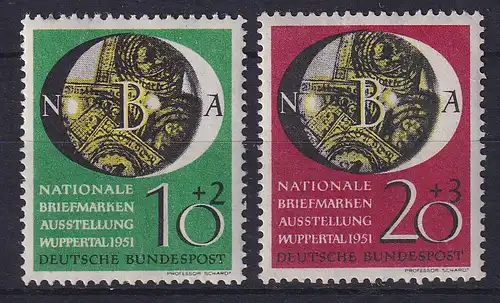 Bund 1951 Briefmarkenausstellung NBA Mi.-Nr. 141-142 postfrisch **