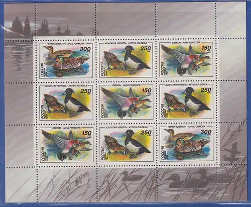Russland 1994 Enten Mi.-Nr. 389-391 KLEINBOGEN ohne Zudruck **