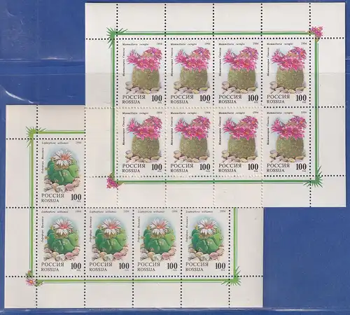 Russland 1994 Kakteen Mi.-Nr. 364-365 KLEINBOGENSATZ postfrisch **