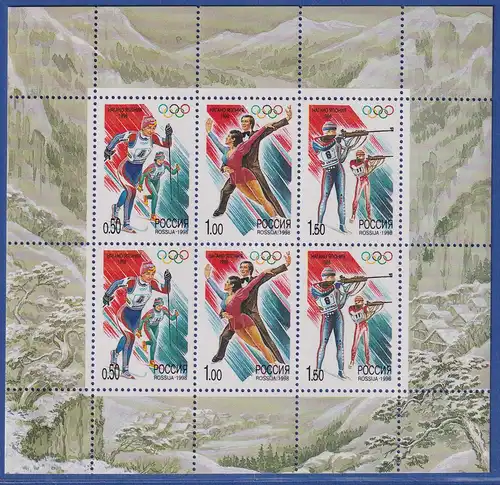 Russland 1998 Winter-Olympiade Nagano Mi.-Nr. 643-645 KLEINBOGEN **