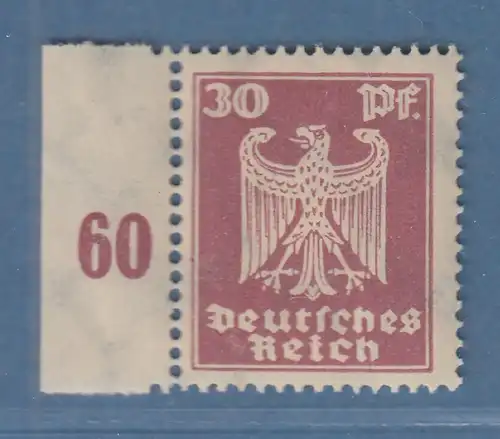 Deutsches Reich 1924 Freimarke Reichsadler 30Pfg Mi.-Nr. 359 ** mit Seitenrand