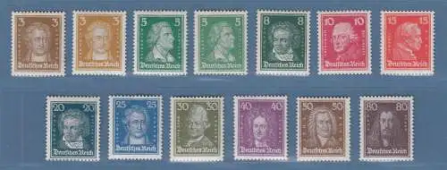 Deutsches Reich 1926-27 Freimarken Berühmte Deutsche Mi.-Nr. 385-97 **