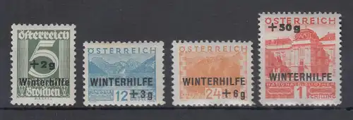 Österreich 1933 Winterhilfe Mi.-Nr. 563-66 Satz 4 Werte kpl **